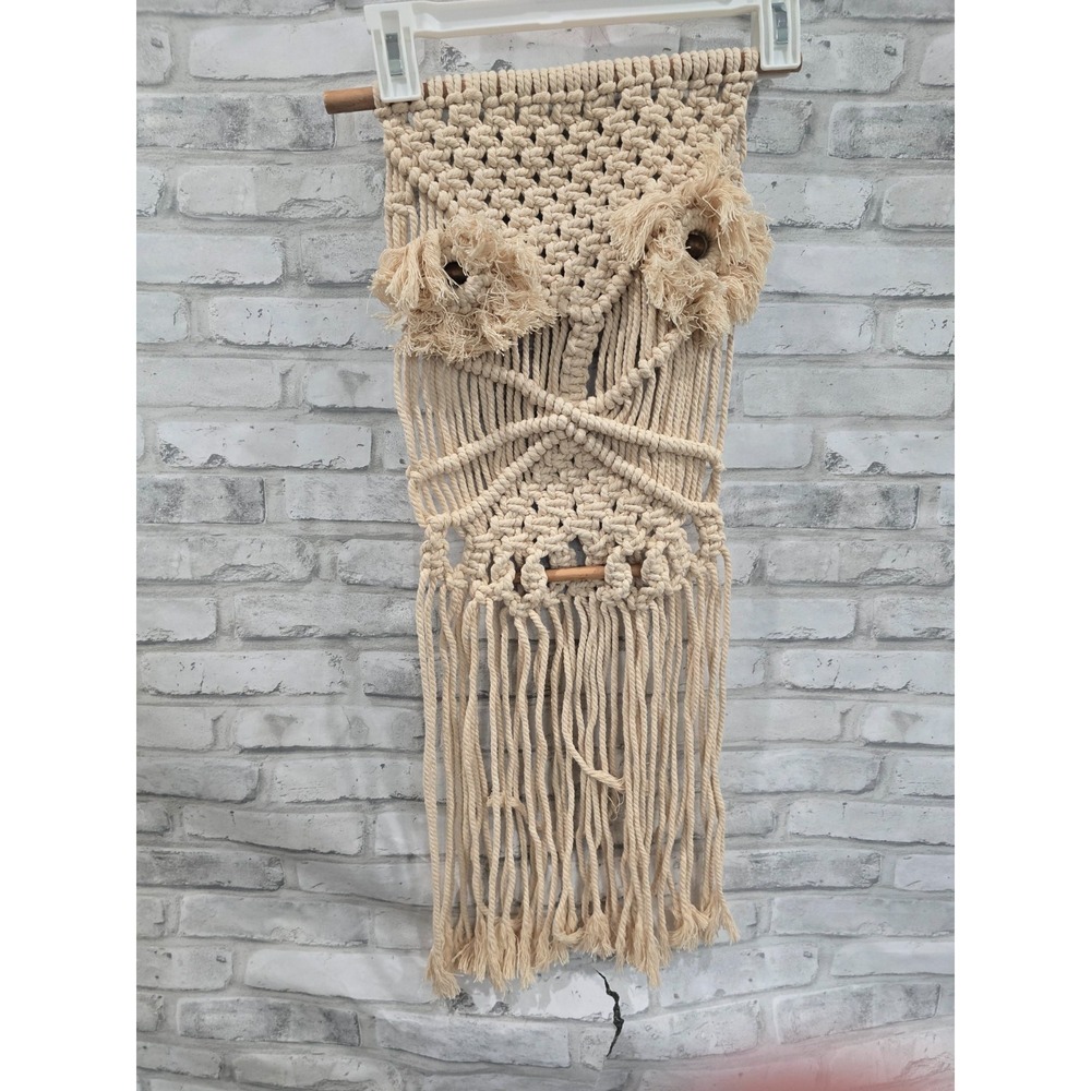 Owl Macrame Wall Hanging Handmade Woven Tapestry Boho Art Home‎ Decor Tassel 70s